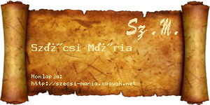 Szécsi Mária névjegykártya